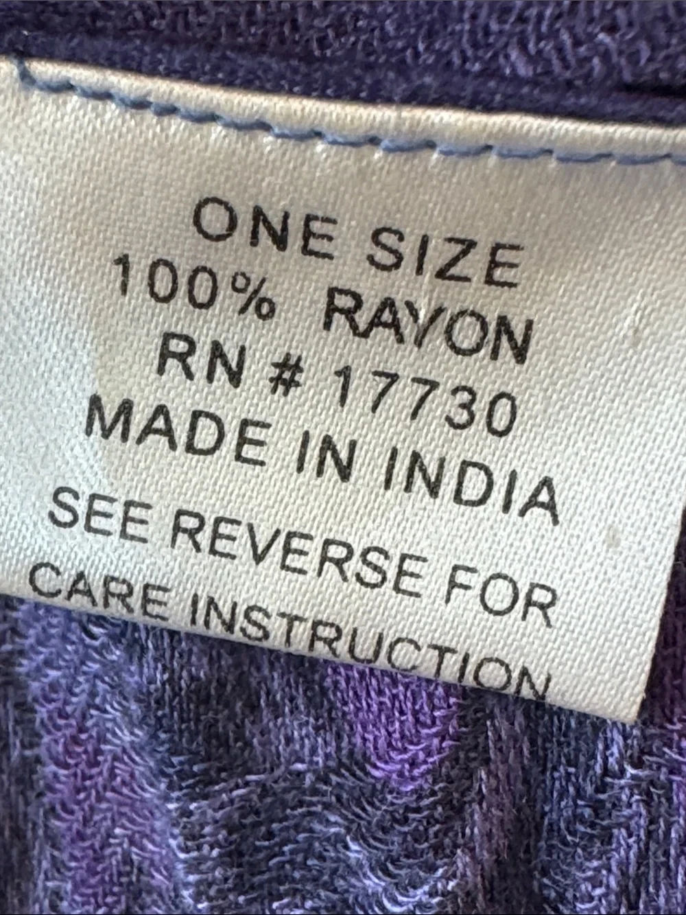 Boho Paisley Fringe Rayon Scarf Purple Pink Blue OS Made in India